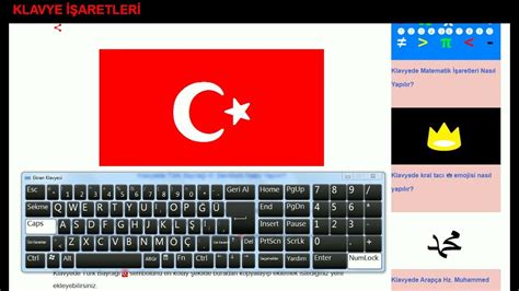 klavyede türk bayrağı simgesi